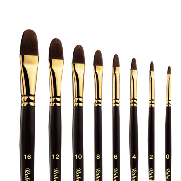 مجموعة فرش رسم 8 قطع بشعيرات فيلبيرت ولسان القط ومقابض خشبية