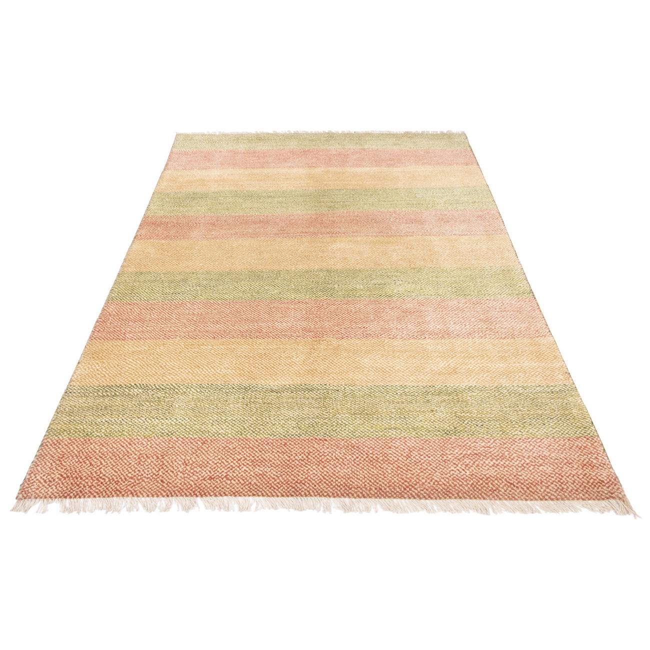 سجاد جابيه إيراني أصلي من الصوف محبوك يدويًا في فارس مخطط