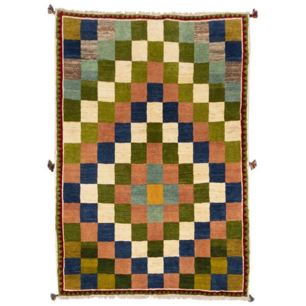 سجاد جابيه إيراني من الصوف محبوك يدويًا في فارس مخطط