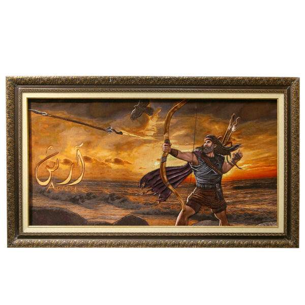 سجادة إيرانية تصويرية محبوكة يدويًا من تبريز تصور الرامي أرش