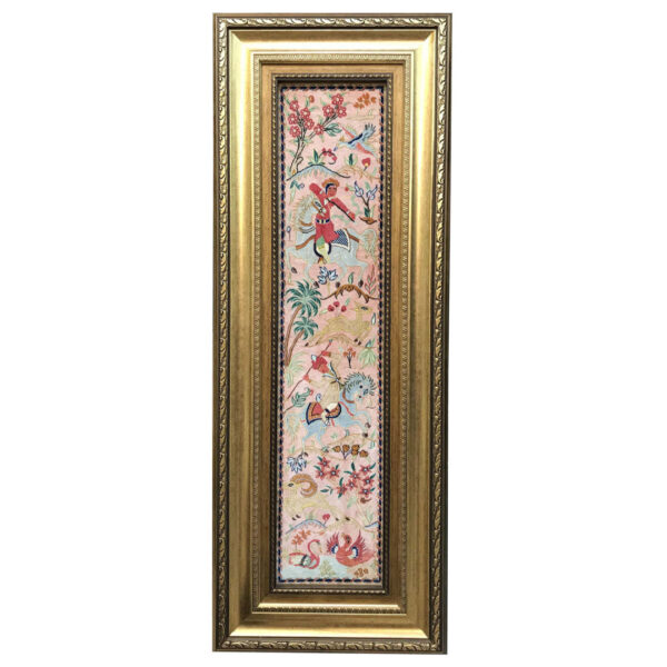 سجادة إيرانية تصويرية محبوكة يدويًا من قم تصور مشهد الصيد