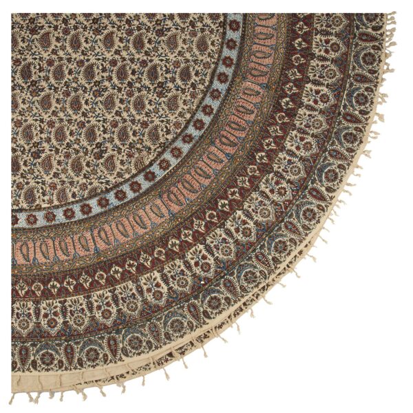 مفرش طاولة إيراني: طباعة كلامكاري التقليدية للطباعة بالأبلك في إصفهان دارين