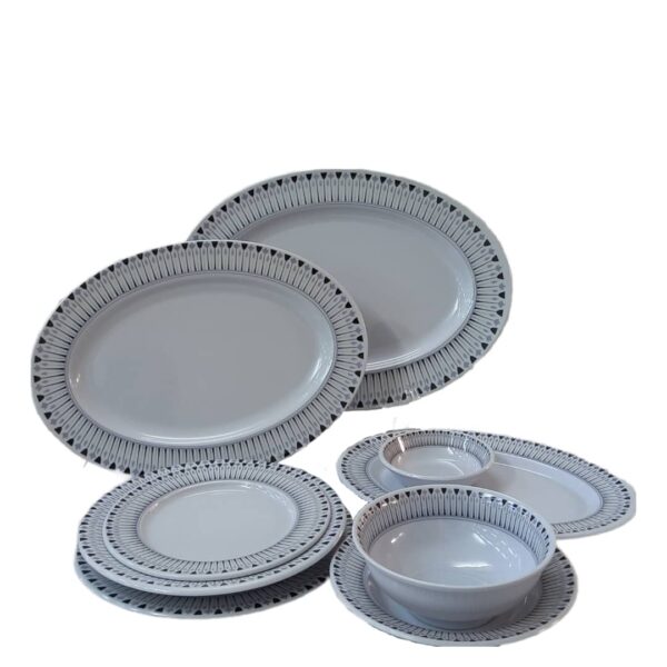 مجموعة أدوات الطعام الميلامين البيضاء لستة أشخاص، غير قابلة للكسر