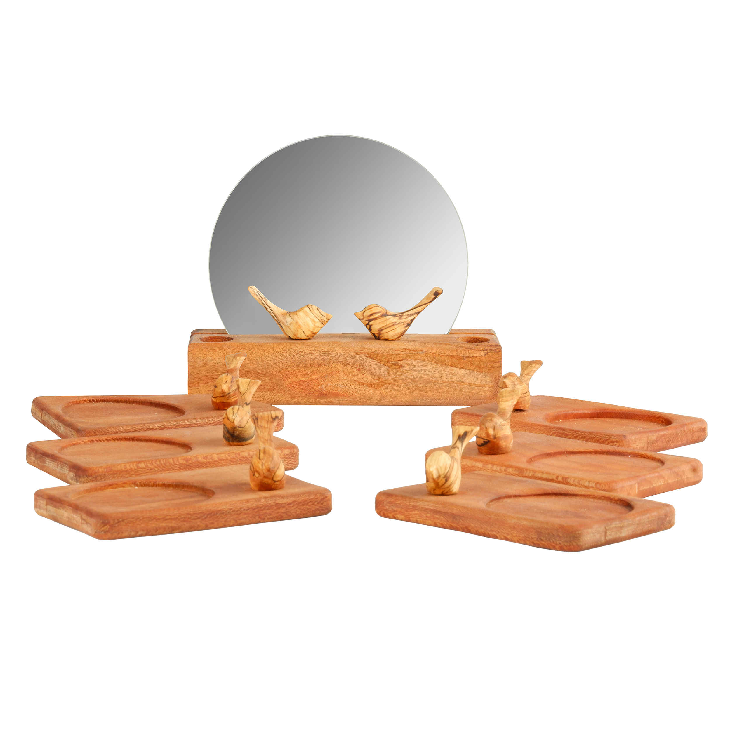 مجموعة السبعة من الخشب لنوروز الاحتفالات تصميم طائر