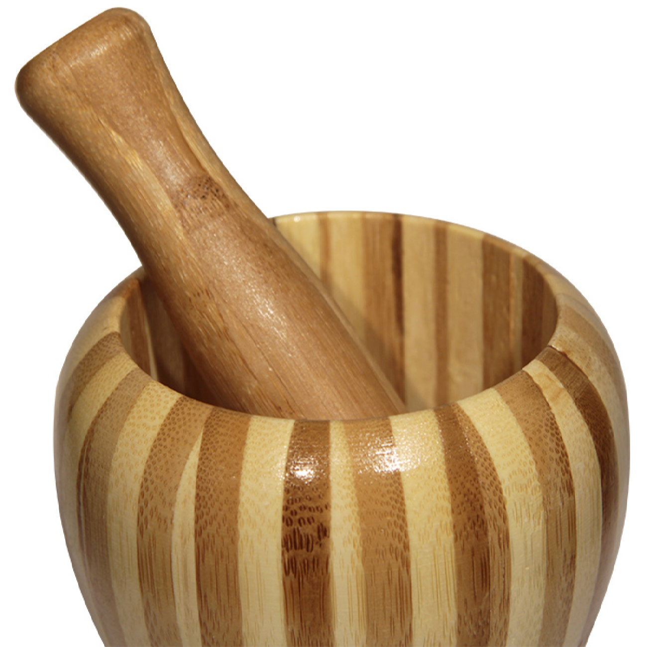 مجموعة مدق وهاون خشبية مصنوعة يدويًا بأسلوب ريفي