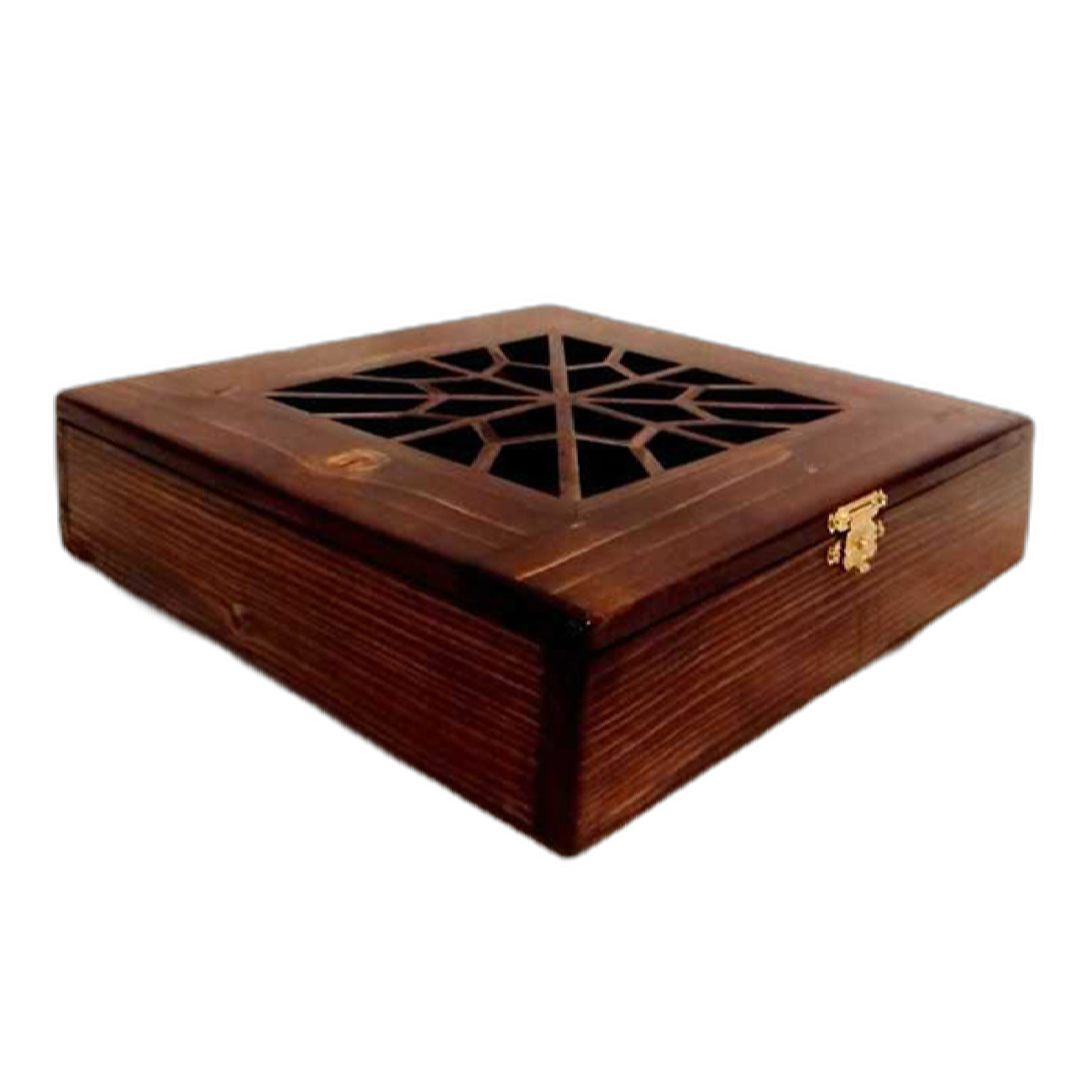 صندوق منظم لأكياس الشاي الخشبية 4-حجرات متعددة الوظائف