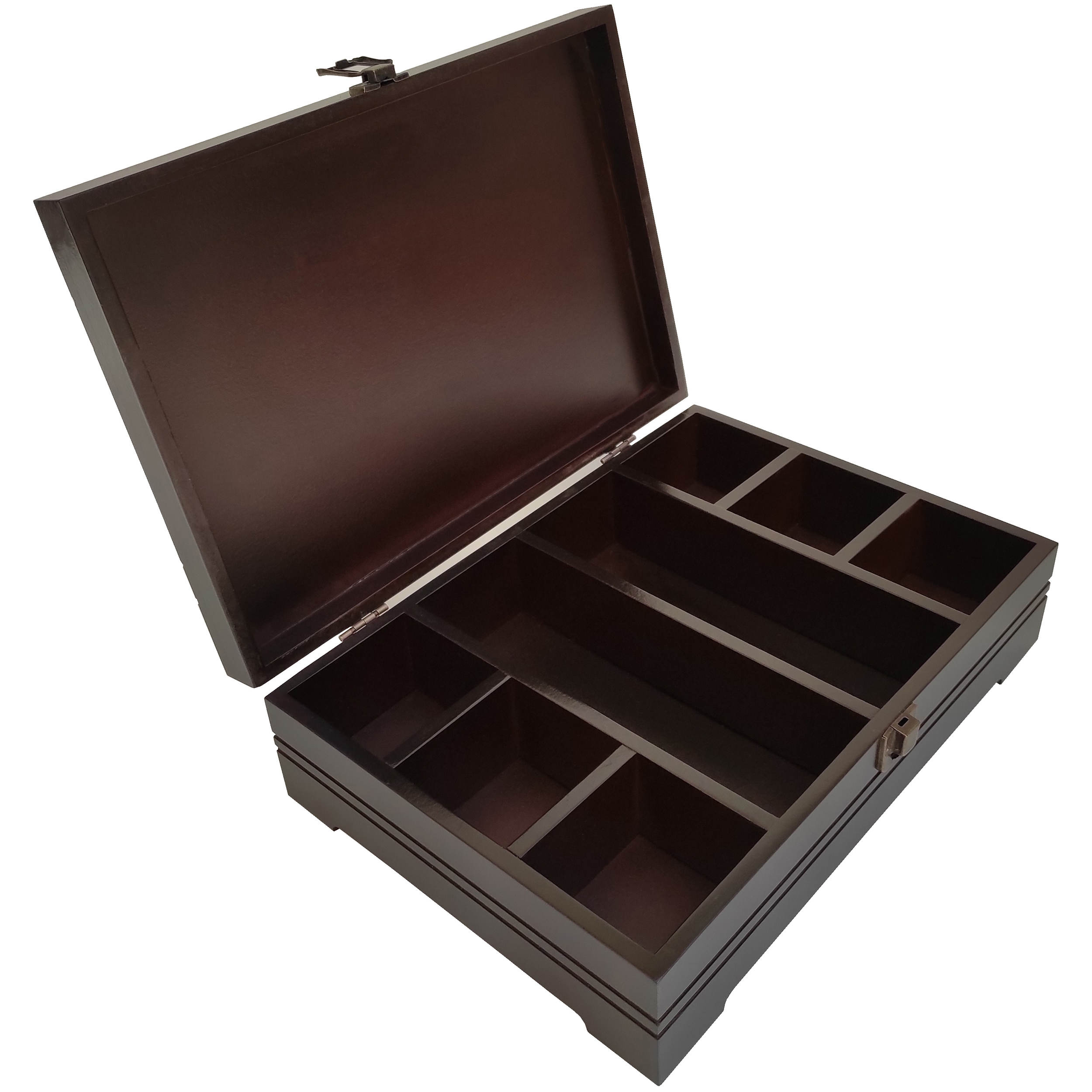 صندوق منظم لأكياس الشاي الخشبية 8-حجرات متعددة الوظائف