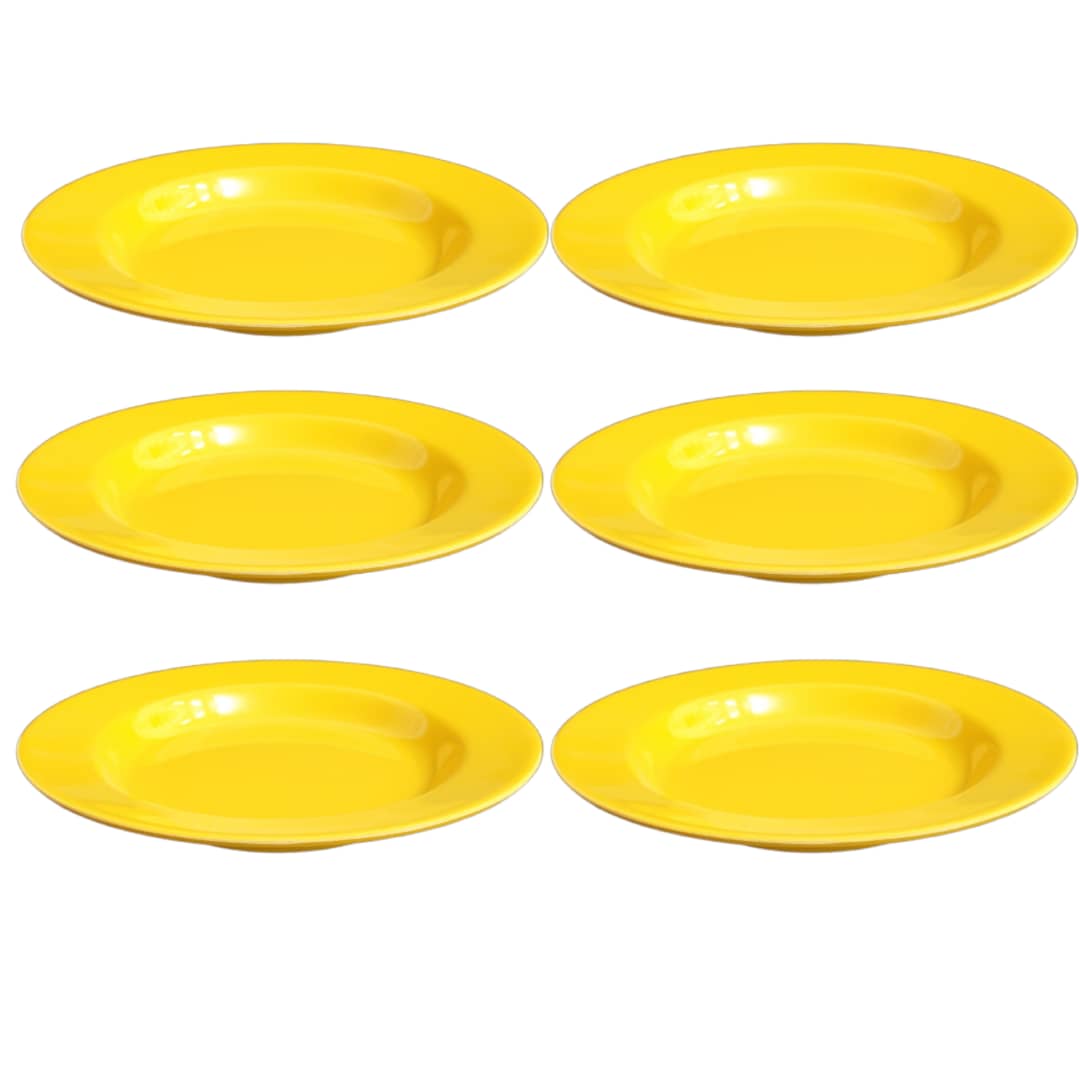 مجموعة أدوات الطعام الميلامين الصفراء لستة أشخاص، مقاومة للكسر