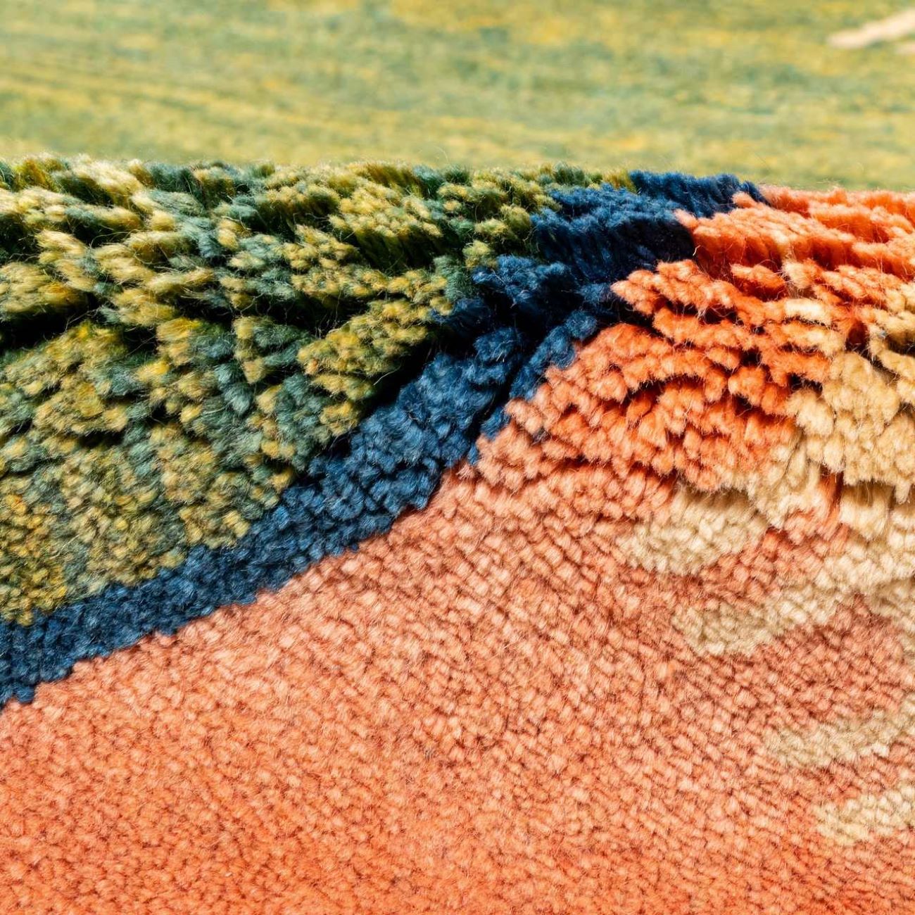 سجاد جابيه إيراني أصيل من الصوف محبوك يدويًا في فارس هندسي