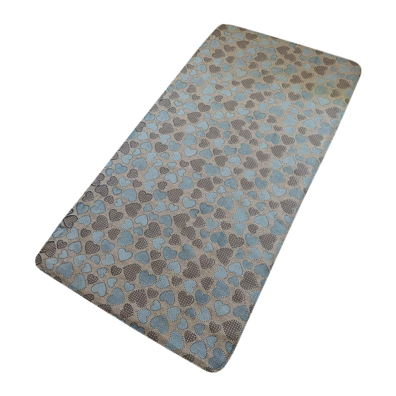 غطاء مرتبة قطنية – ملائم، قابل للتنفس، تصميم قلوب قابل للغسل، 195×90 سم