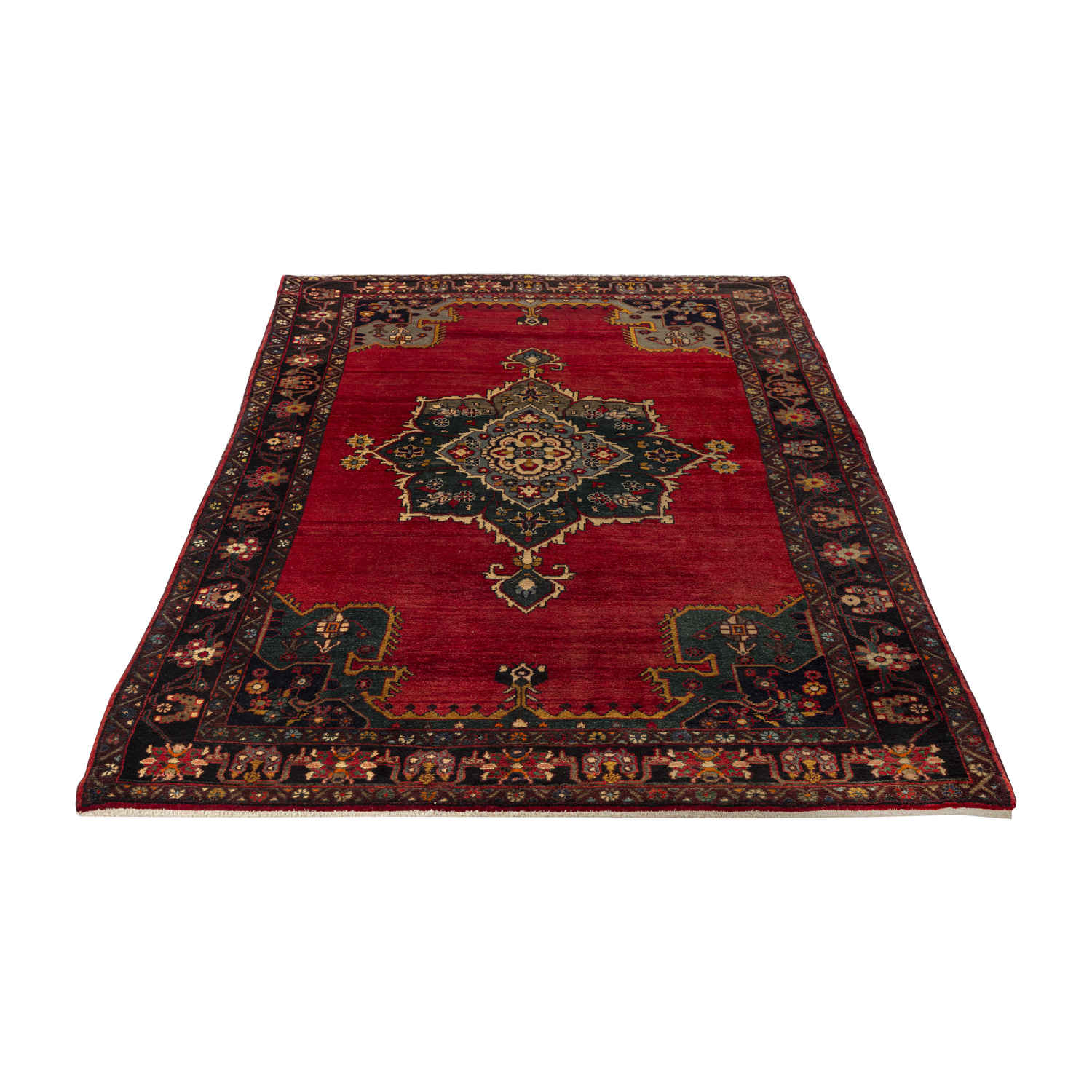 سجادة صوف إيرانية أصلية معقودة يدويًا بتصميم لچك تورانج – كرمانشاه