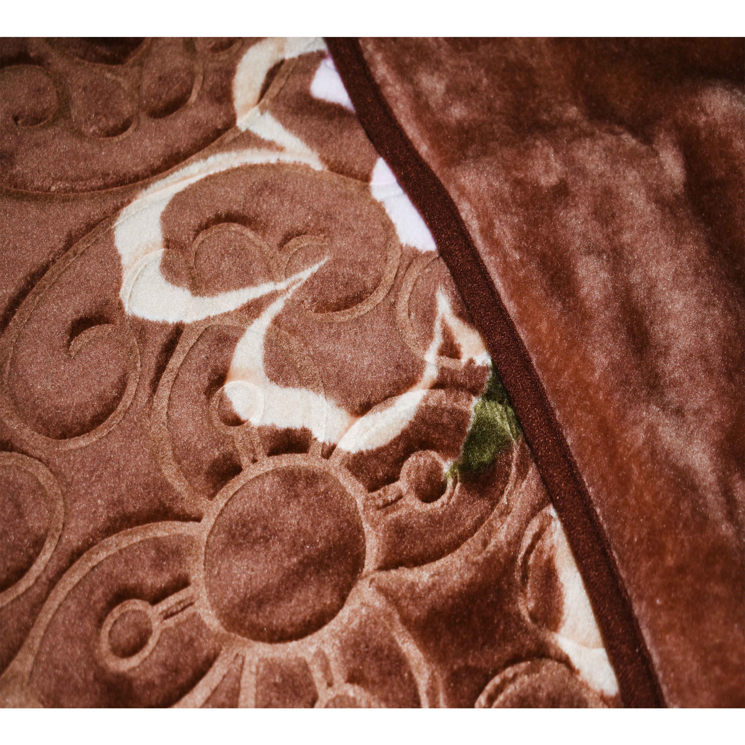 بطانية سرير فردي إيرانية من جولبافت بنقش الزهور باللون البني