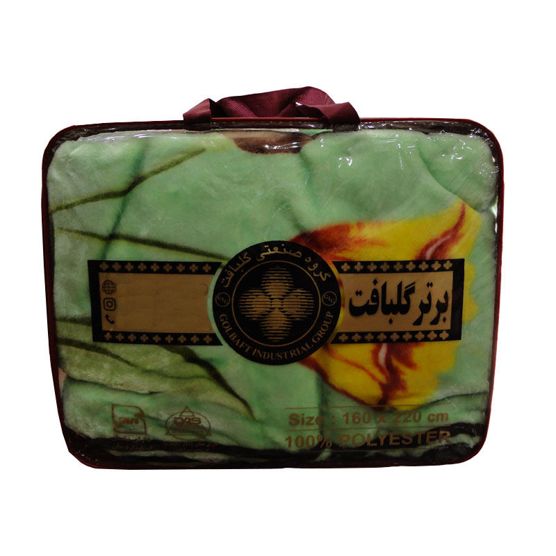 بطانية سرير فردي إيرانية من جولبافت بموديل زهري أخضر