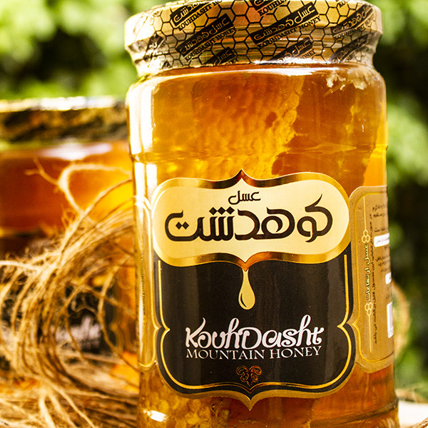 عسل إيراني مع شمع العسل – من جبال كوهدشت (850 جرام)