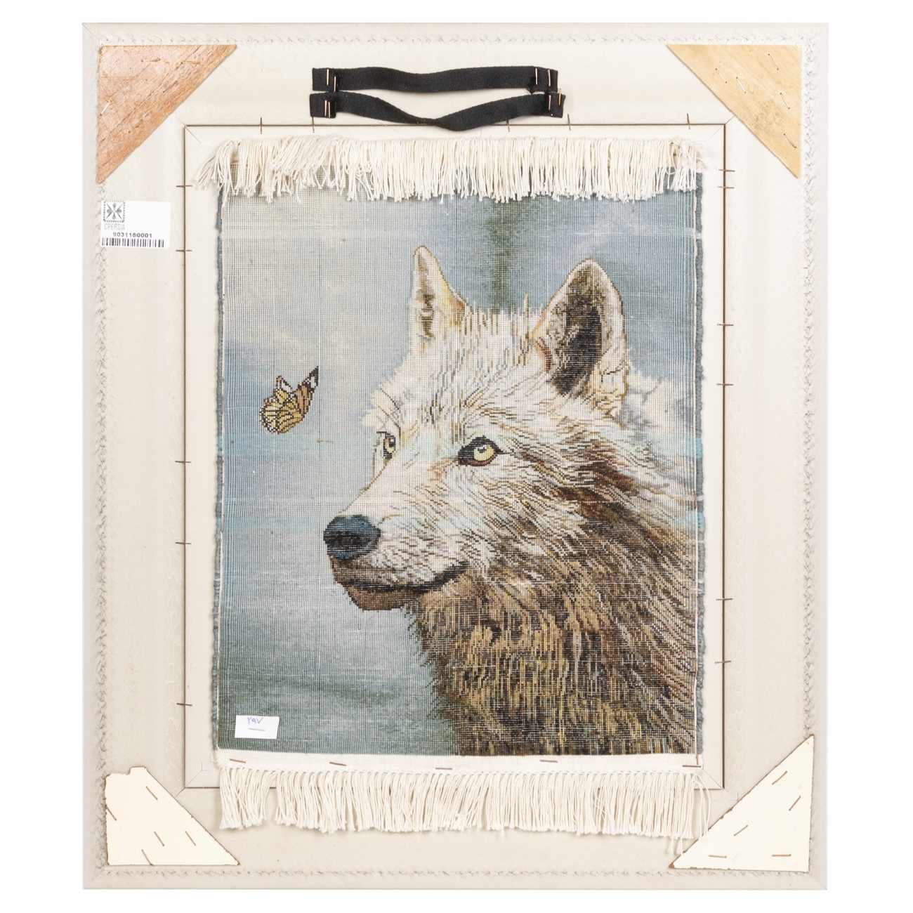 سجادة إيرانية تصويرية محبوكة يدويًا من تبريز تصور الذئب والفراشة