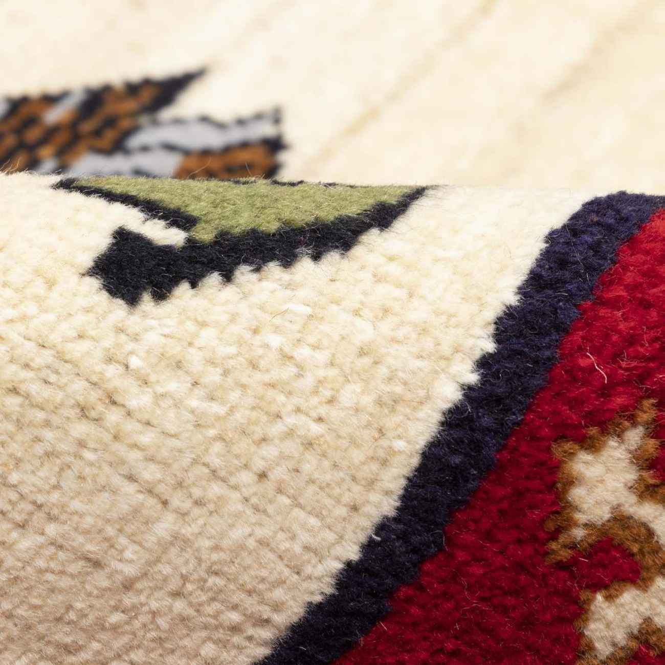 سجاد جابيه إيراني من الصوف محبوك يدويًا في فارس برسومات طيور وزهور