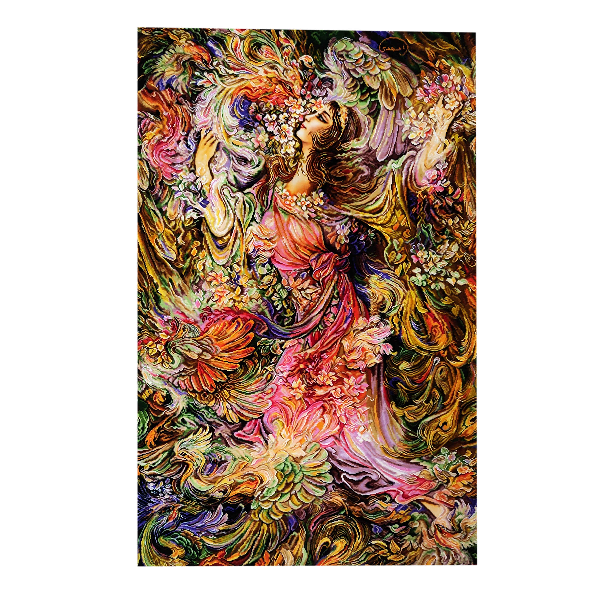 سجادة حائط إيرانية مصنوعة يدوياً من تبريز تصوّر فسيفساء