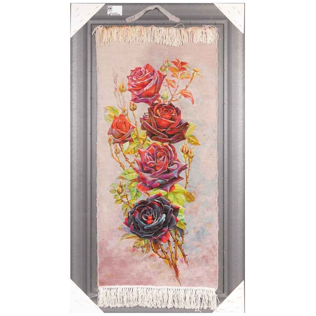 سجادة إيرانية تصويرية محبوكة يدويًا من تبريز تصور زهور الورد