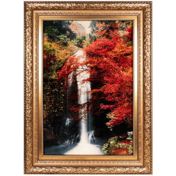 سجادة إيرانية تصويرية محبوكة يدويًا من تبريز تصور الشلال