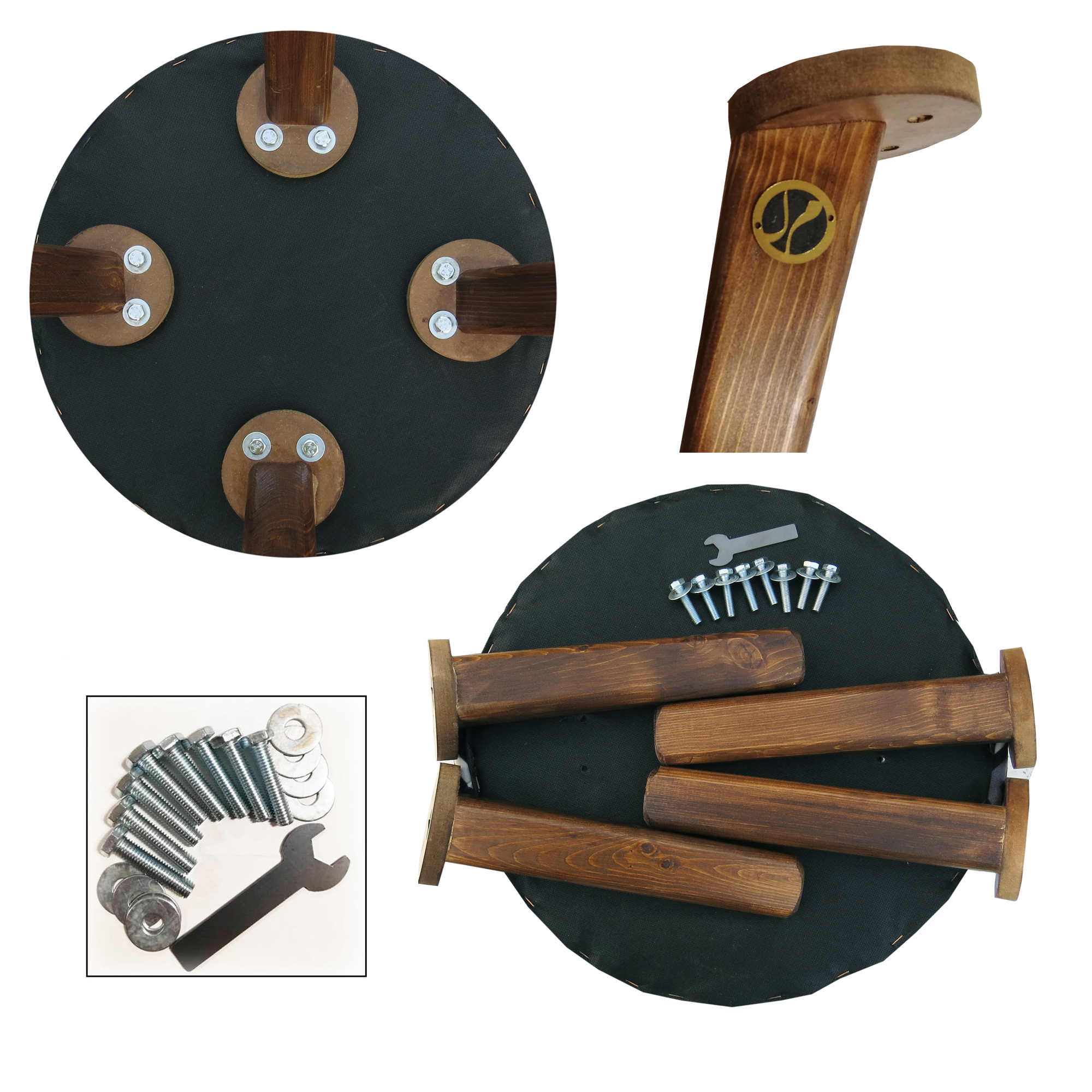 مقعد قدم من المخمل بأرجل خشبية مستوحى من الفن الإيراني – تصميم زهري