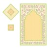 سجادة الصلاة الإسلامية بالمخمل الأصفر الساجدة للمسلمين بتصميم الزهور