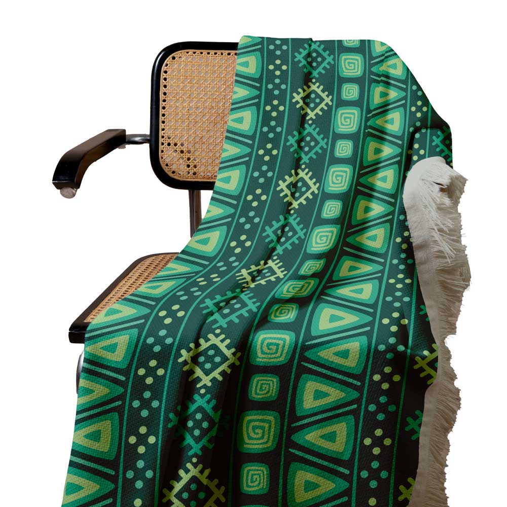 بطانية مخمل ناعمة وخفيفة للأريكة نمط هندسي