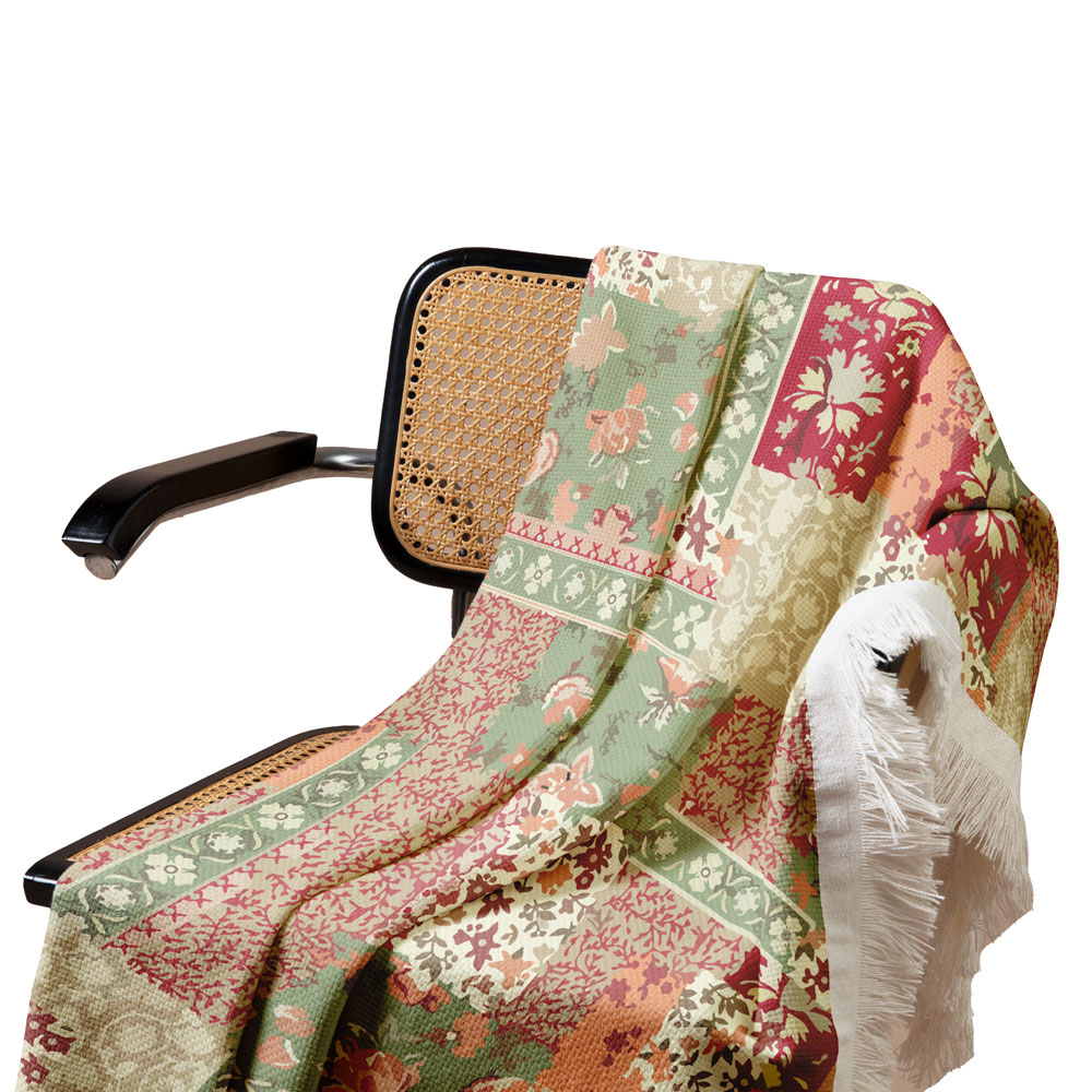 بطانية مخمل ناعمة وخفيفة للأريكة طراز زهور