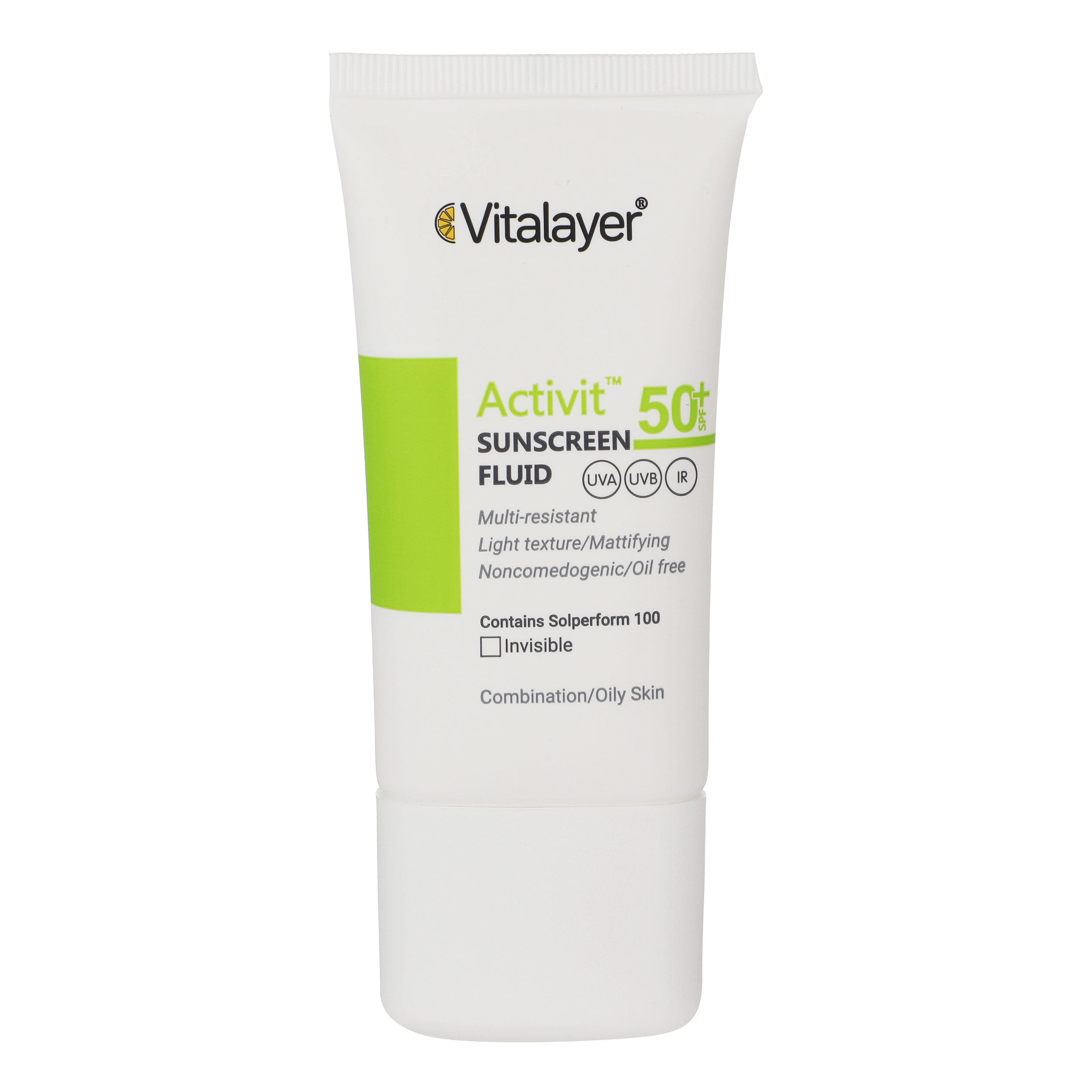 واقي شمس فيتالير السائل الشفاف SPF50 للبشرة المختلطة والدهنية