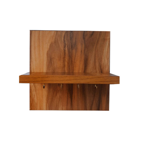 حامل مفاتيح جداري مزخرف ومصنوع يدويًا مع رف وأربع خطافات