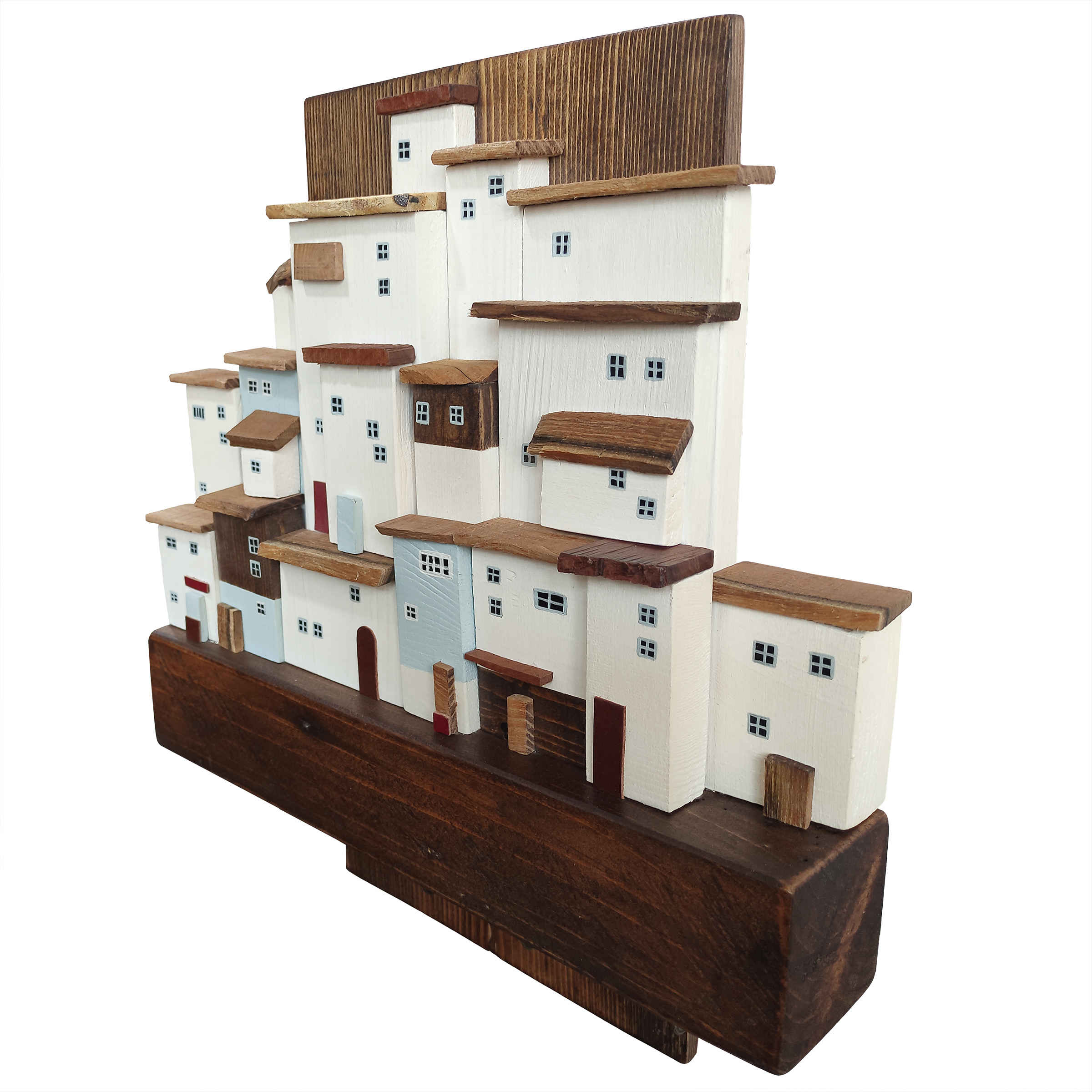 حامل مفاتيح جداري زخرفي ومصنوع يدويًا بتصميم قرية