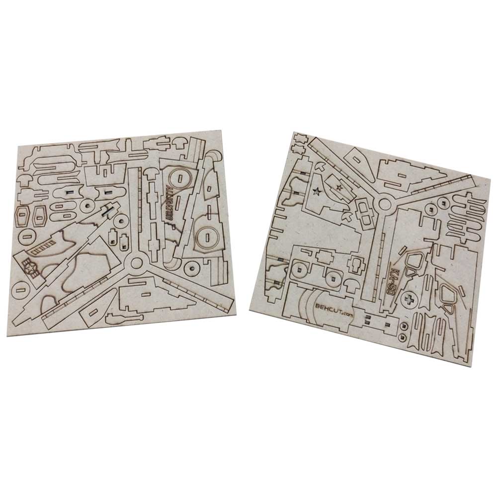 طقم نموذج خشبي ثلاثي الأبعاد من 64 قطعة – مروحية هجومية