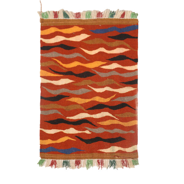 سجاد كليم إيراني من الصوف منسوج يدويًا بنقشة موجة حمراء في اصفهان