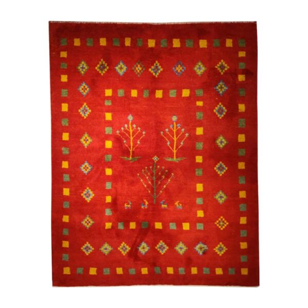 سجاد جابيه إيراني أصيل من الصوف محبوك يدويًا بحدود