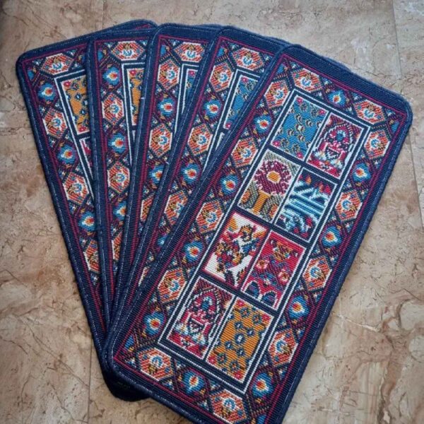 سجادة سلالم داخلية – غير قابلة للانزلاق، مستوحاة من التصميم الإيراني، 5 قطعة