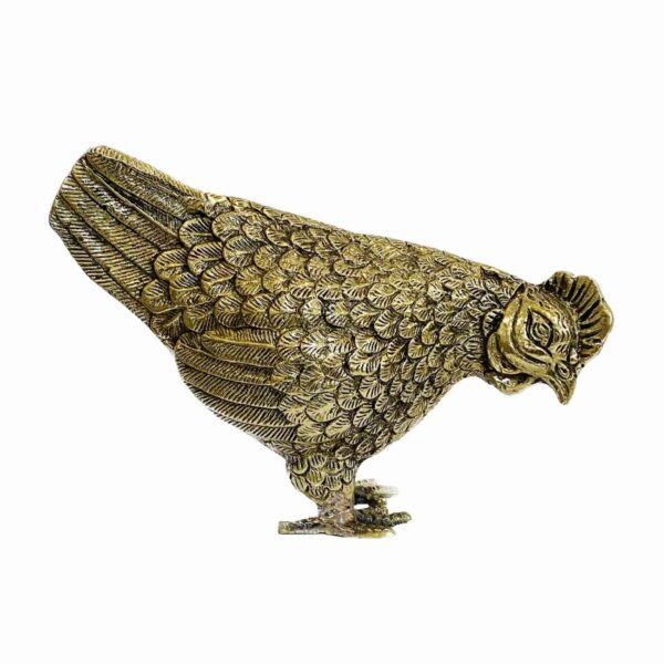 تمثال دجاجة نحاسي زخرفي - منحوتة حيوان المزرعة