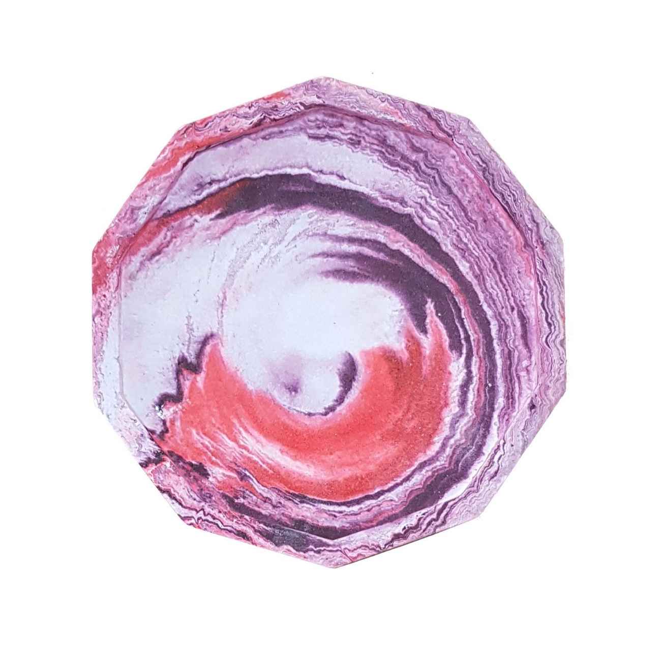 صينية خرسانية مصنوعة يدويًا بشكل ثماني الأضلاع متينة لزينة المنزل