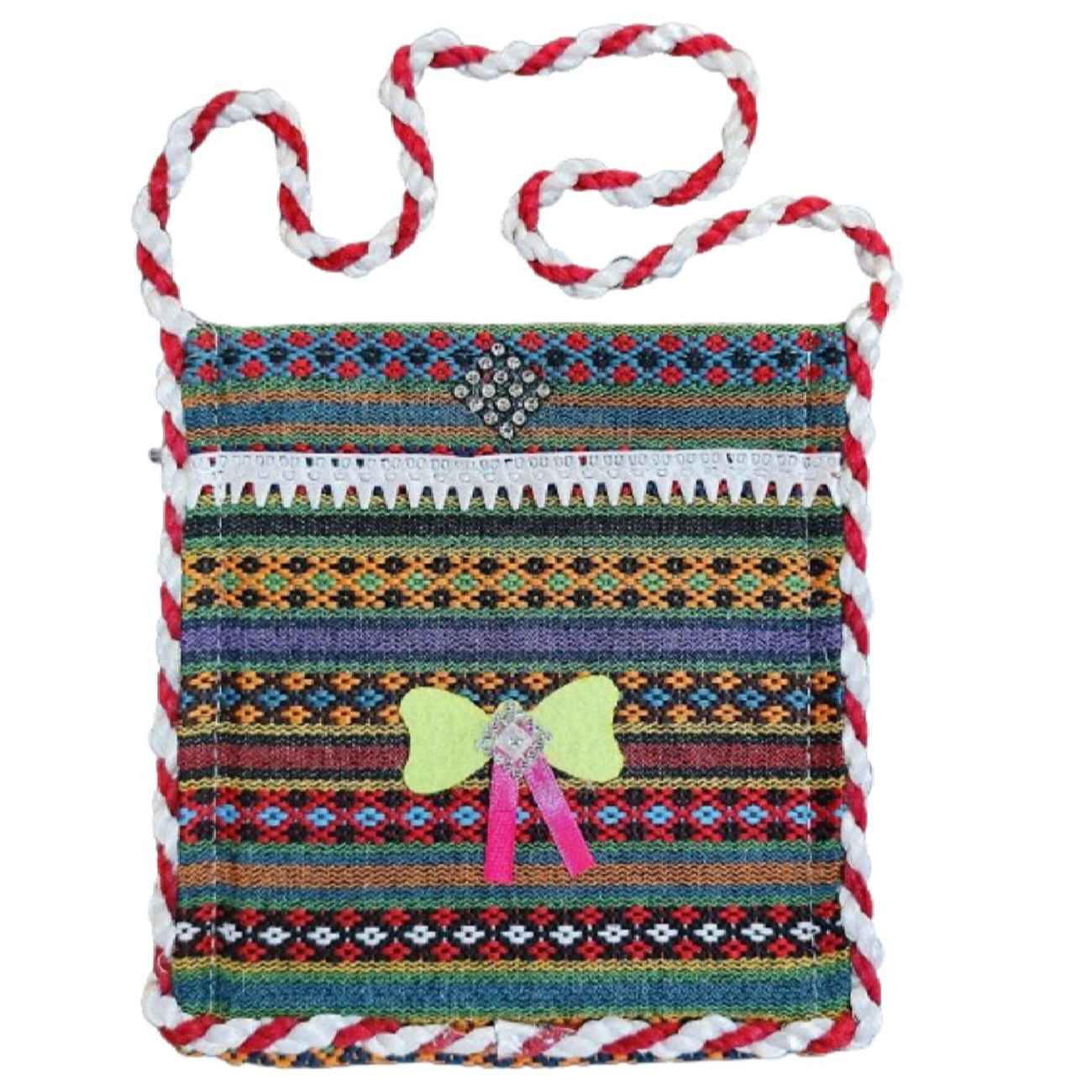 حقيبة كروس بودي كليم بأسلوب عرقي مصنوع يدويًا للنساء