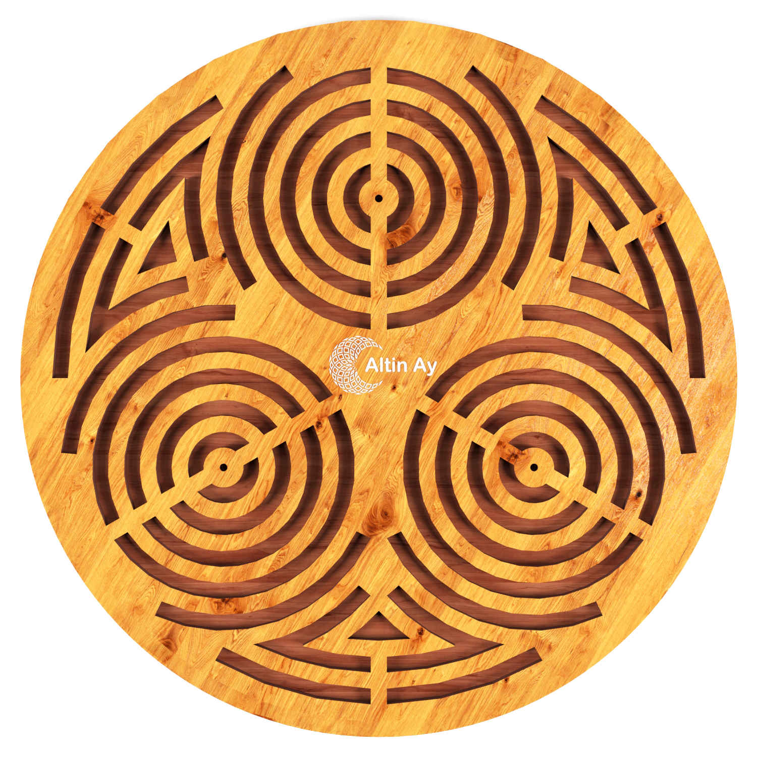 حامل خشبي مصمم يدويًا بتصميم متاهة لحماية الطاولة