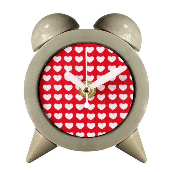 ساعة جرس مزدوجة من الخرسانة المصنوعة يدويًا لديكور المنزل