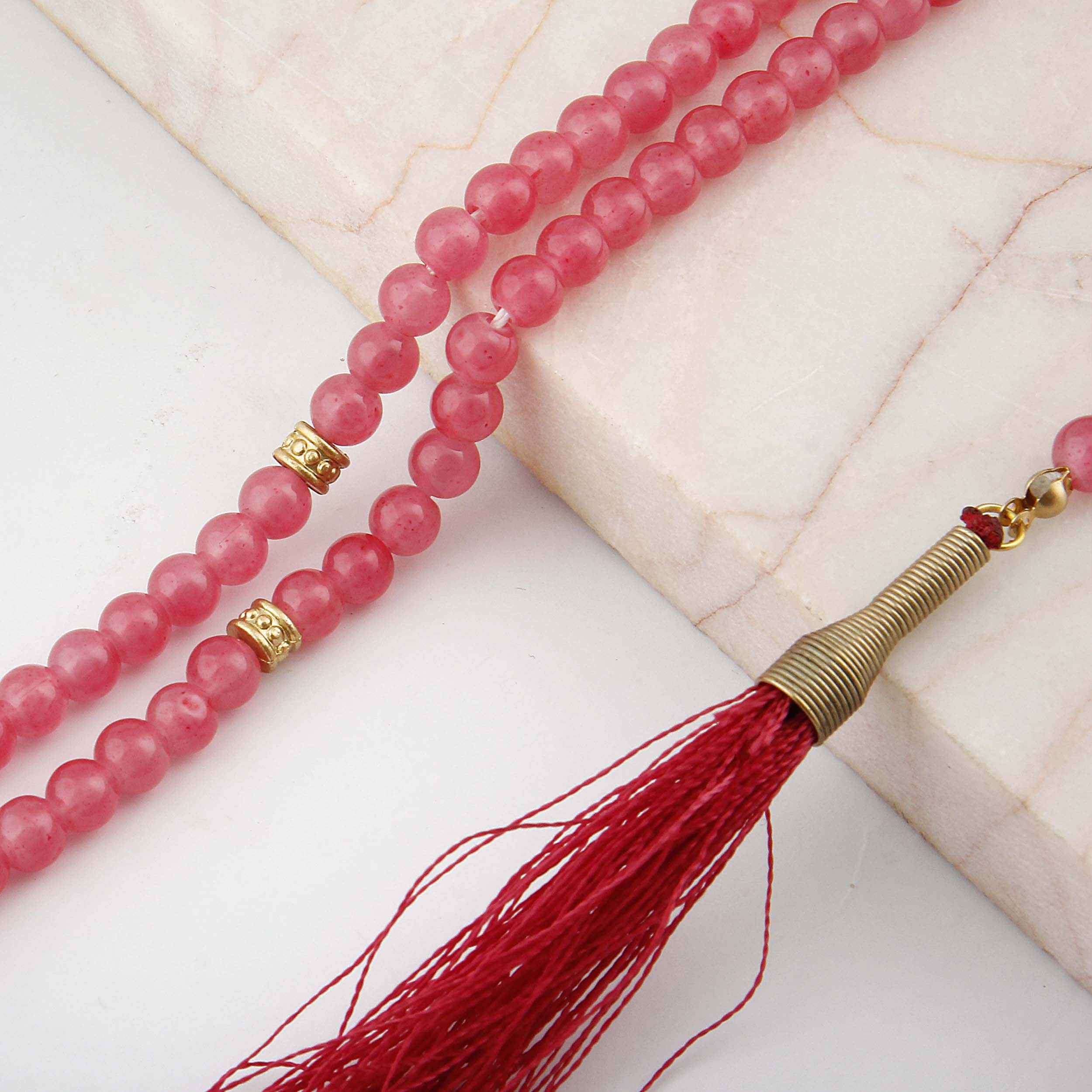 السبحة الإسلامية من العقيق مصنوعة بـ 101 حبة تسبيح