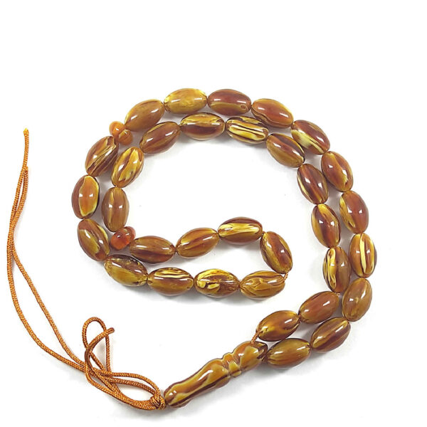 السبحة الإسلامية من راتنج الصندل مصنوعة بـ 33 حبة تسبيح - الداكن