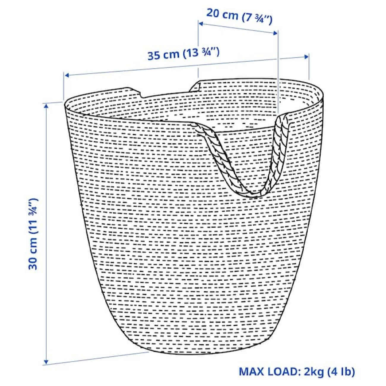 سلة مُنسوجة كبيرة بمقبض