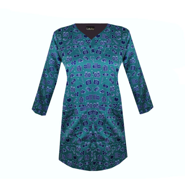 زي طبي نسائي بياقة على شكل V – أنيق ومتعدد الاستخدامات