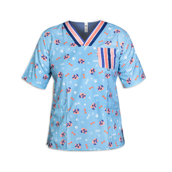 بلوزة طبية رجالية لطب البيطرة بياقة على شكل V – مريح وعصري