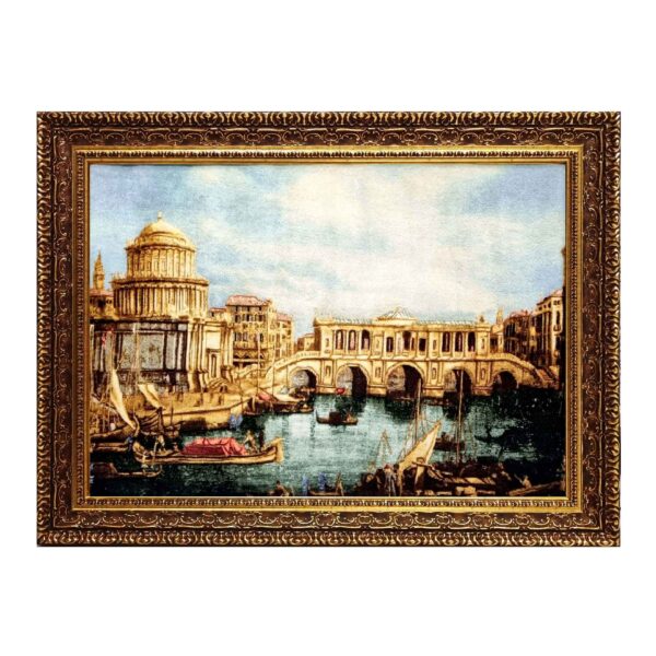 سجادة إيرانية تصويرية محبوكة يدويًا من تبريز تصور فينيسيا