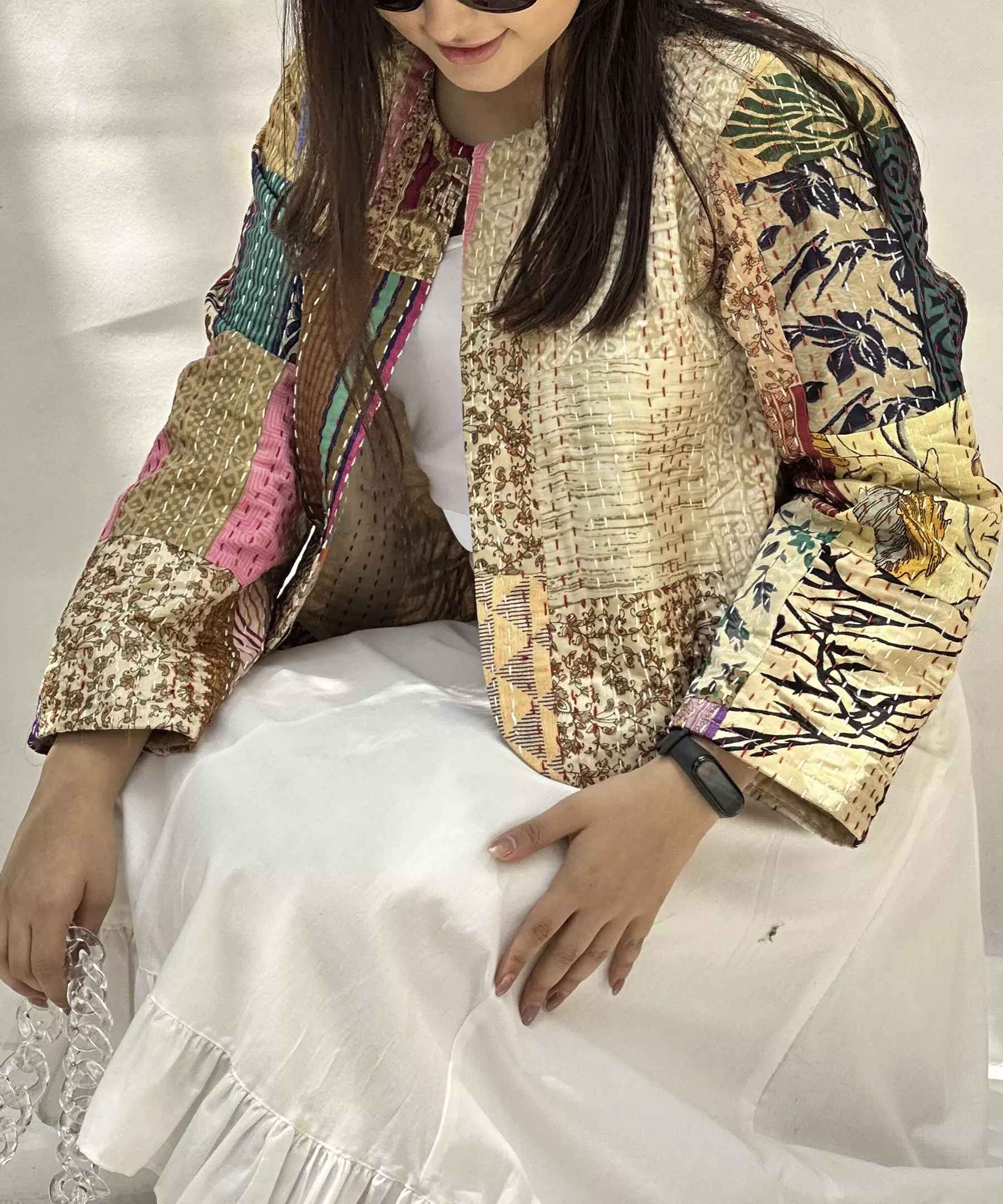 مانتو إيراني مطرز قصير للنساء