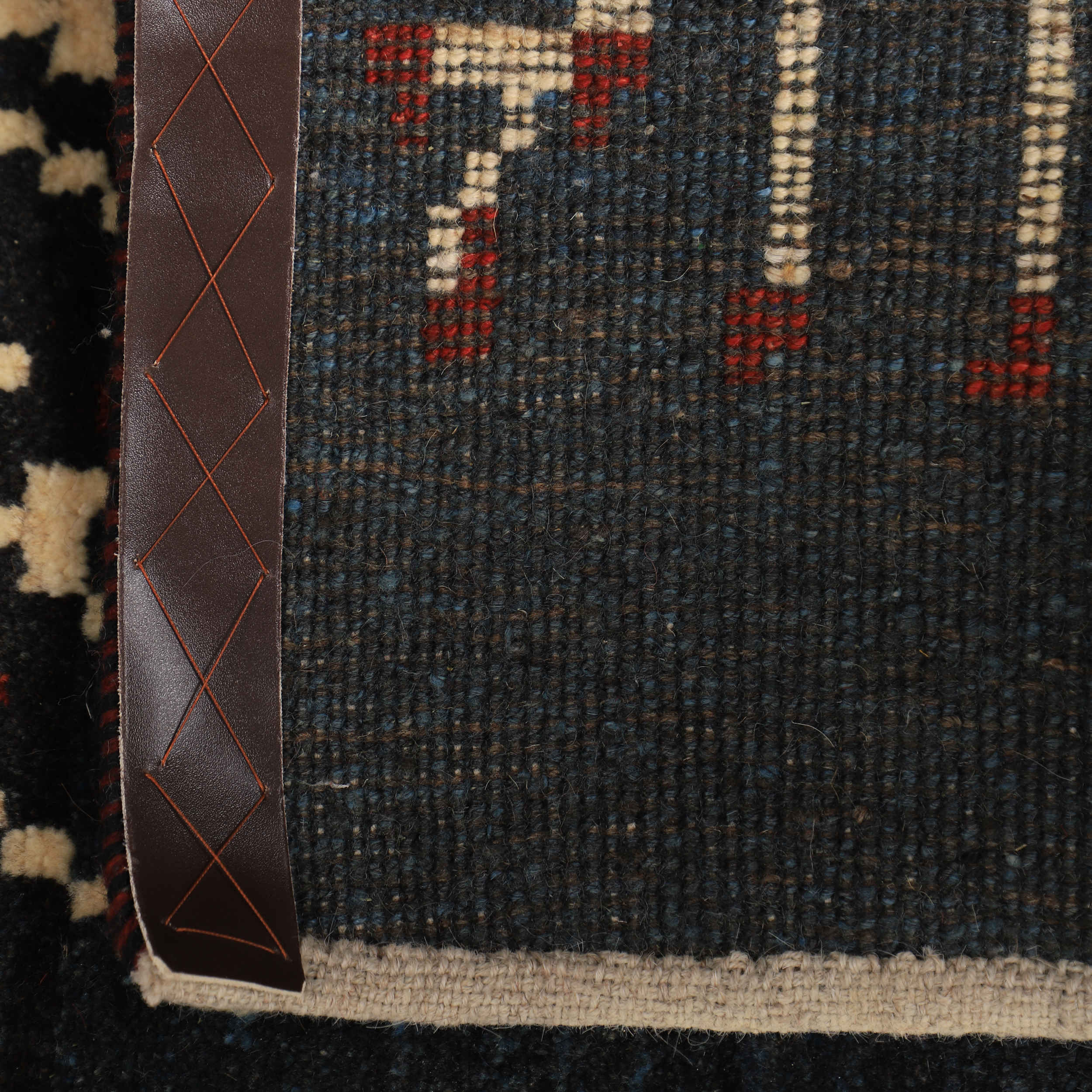 سجاد جابيه إيراني من الصوف محبوك يدويًا في فارس برموز شجرة رمادي