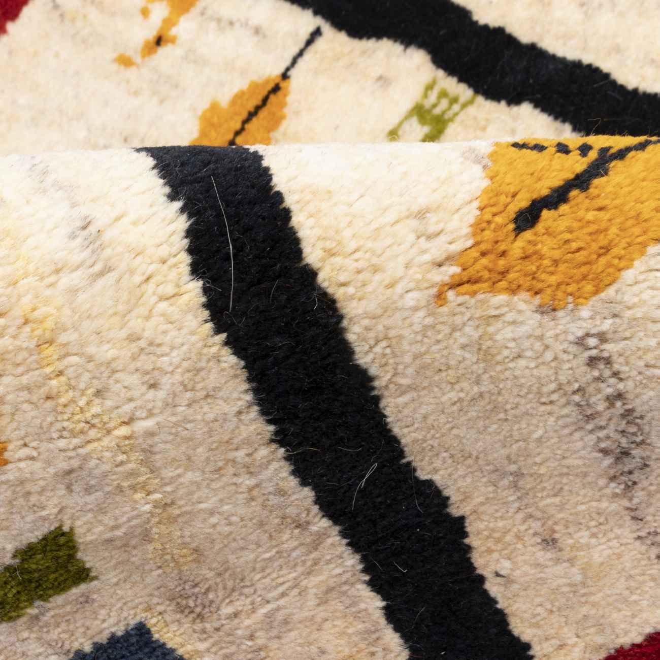 سجاد جابيه إيراني أصلي من الصوف محبوك يدويًا في فارس برموز شجرة