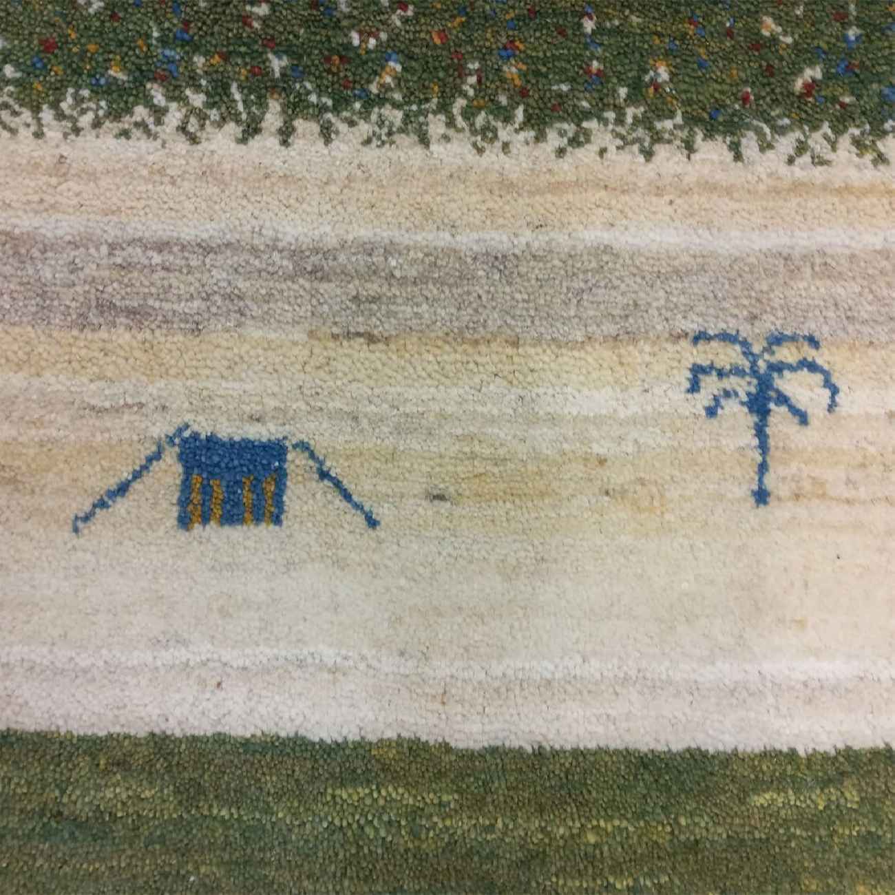 سجاد جابيه إيراني من الصوف محبوك يدويًا برموز شجرة وحيوان