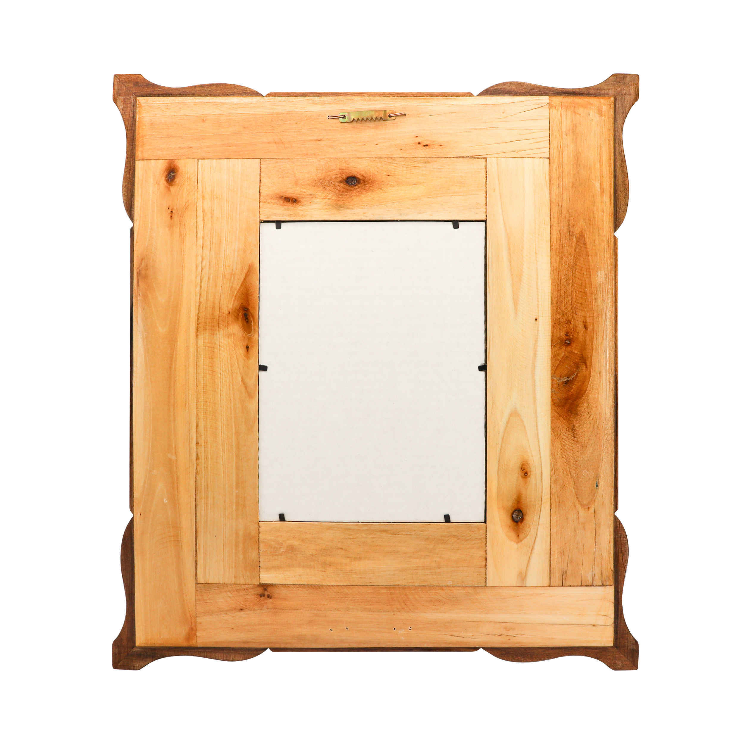 إطار مرآة خشبي إيراني – زخارف خاتمكار طاووس والزهور